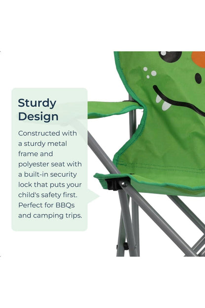  M4EE00 Kids Mini Folding Camping Chair Green Dinosaur
