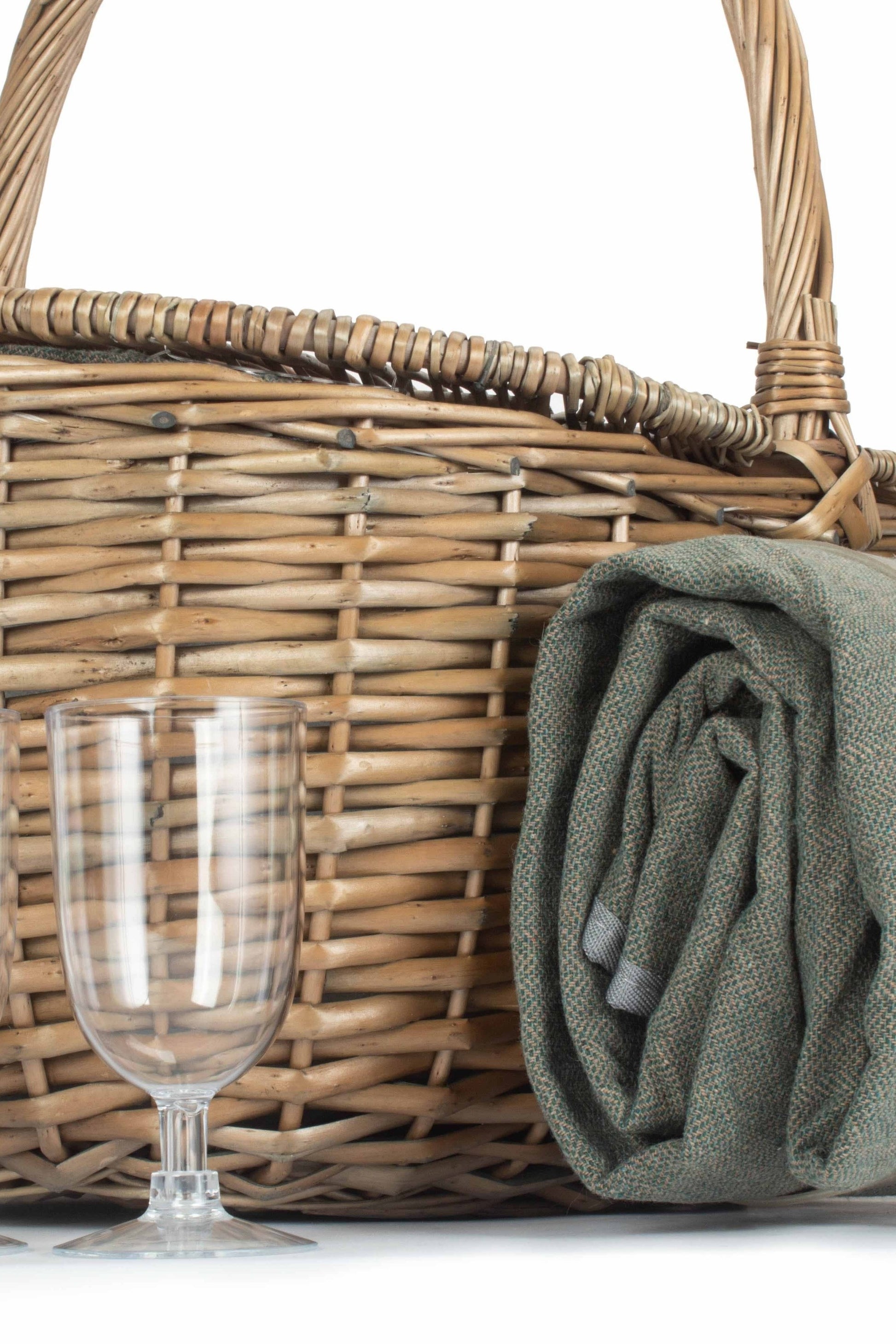  M52C1B Oval Grey Sage 2 Person Fitted Picnic Basket