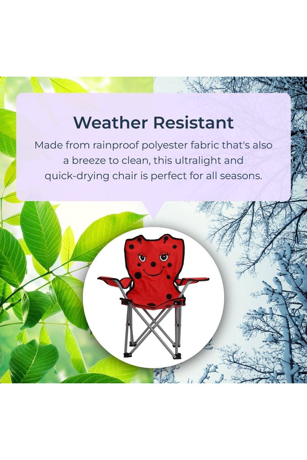  M577EE Kids Mini Folding Camping Chair Red Ladybird