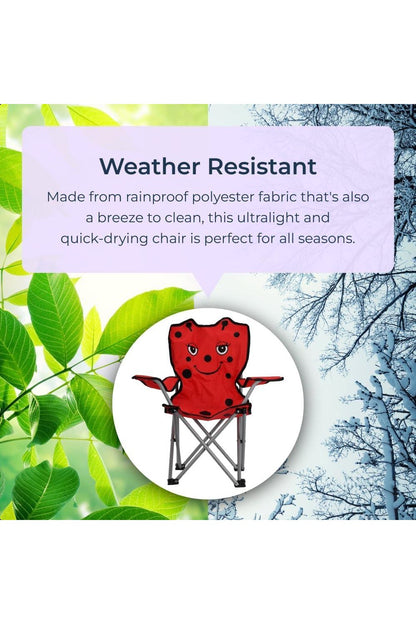  M577EE Kids Mini Folding Camping Chair Red Ladybird