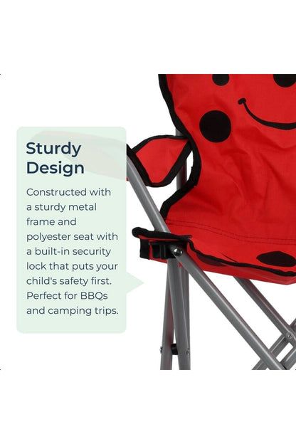  M577EE Kids Mini Folding Camping Chair Red Ladybird