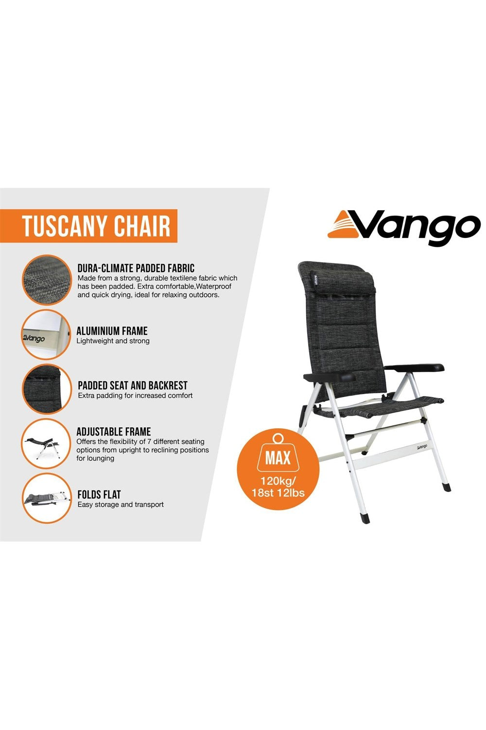 Vango M5C19E Tuscany Camping Chair