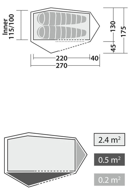 Robens M5C5D9 Cress 2 Pro Poled Adventure Tent (2 Person)