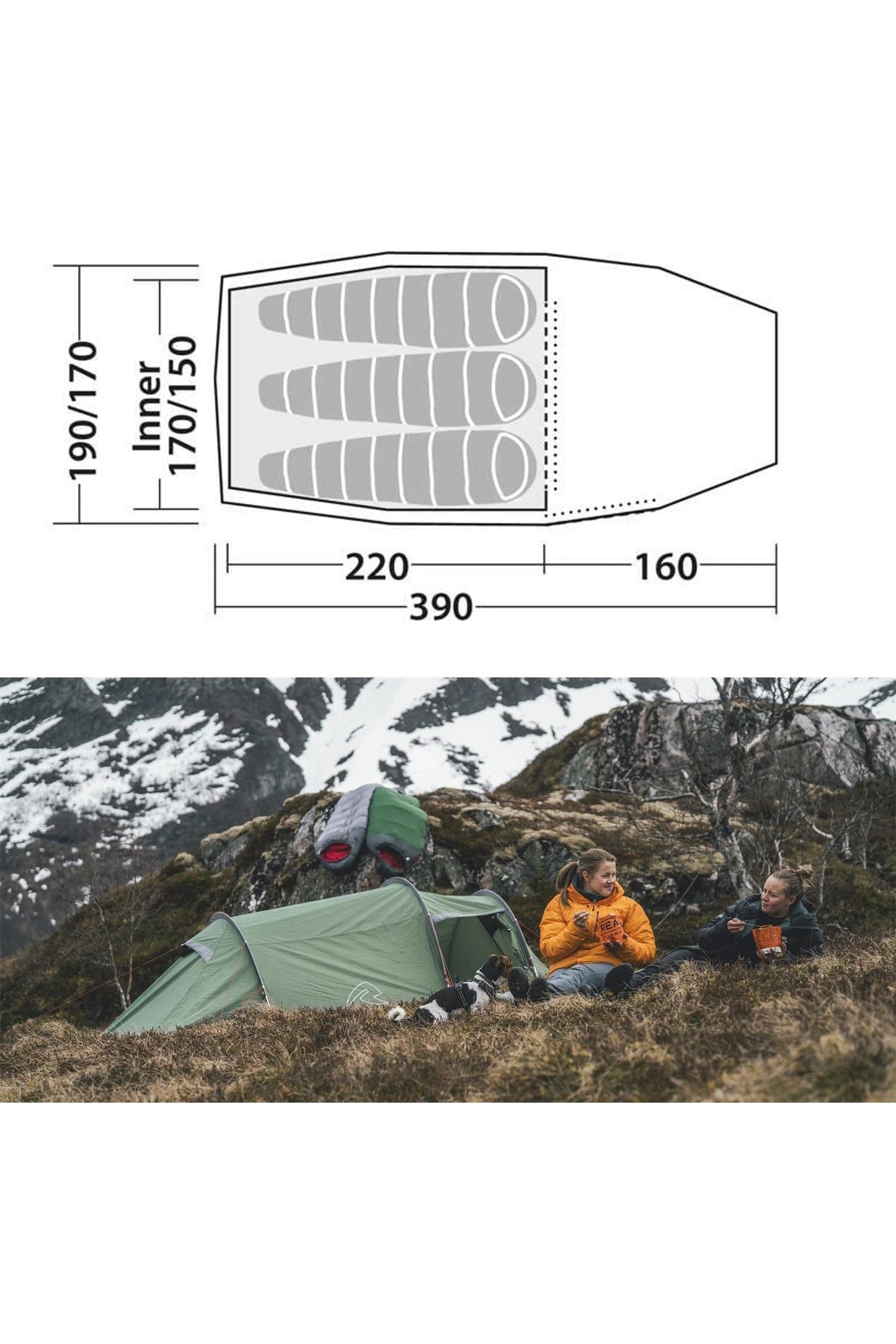 Robens M5EAB4 Sage 3 Pro Poled Adventure Tent (3 Person)