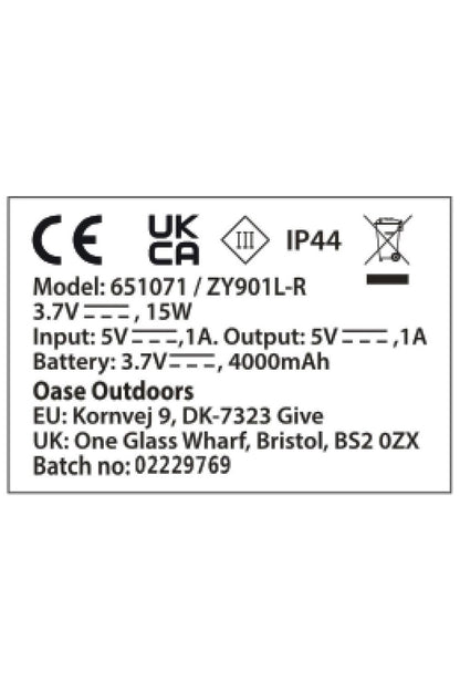 Outwell M5ED5D Lamp Carnelian Dc 600