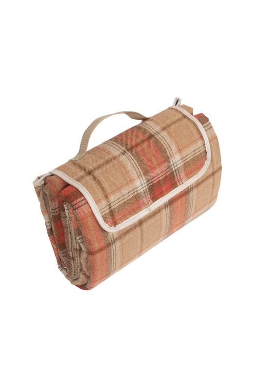  M5FE7A Burnt Orange Tartan Picnic Rug