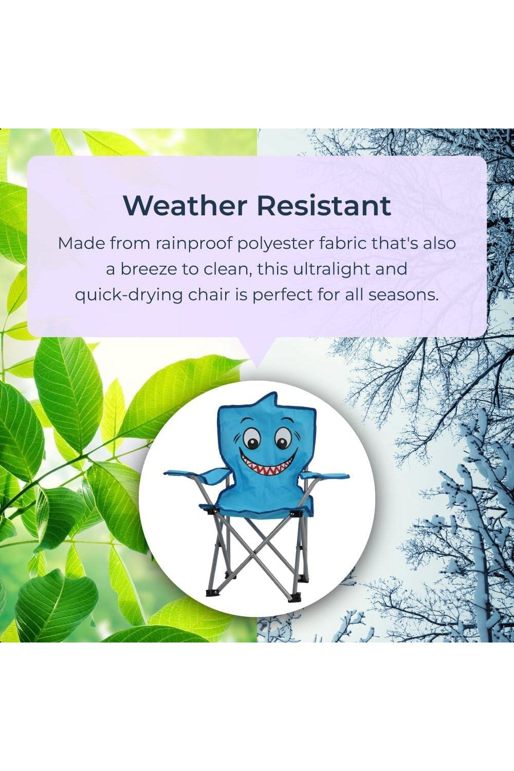  M601D7 Kids Mini Folding Camping Chair Blue Shark
