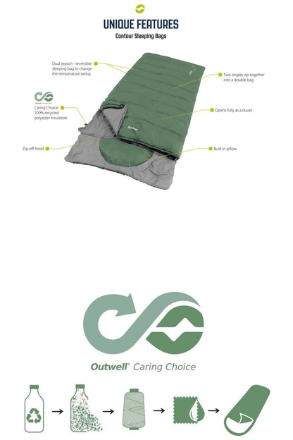 Outwell M6165D Contour Lux Double Sleeping Bag