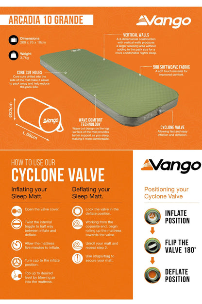 Vango M68855 Arcadia 10 Grande Self-Inflating Mat
