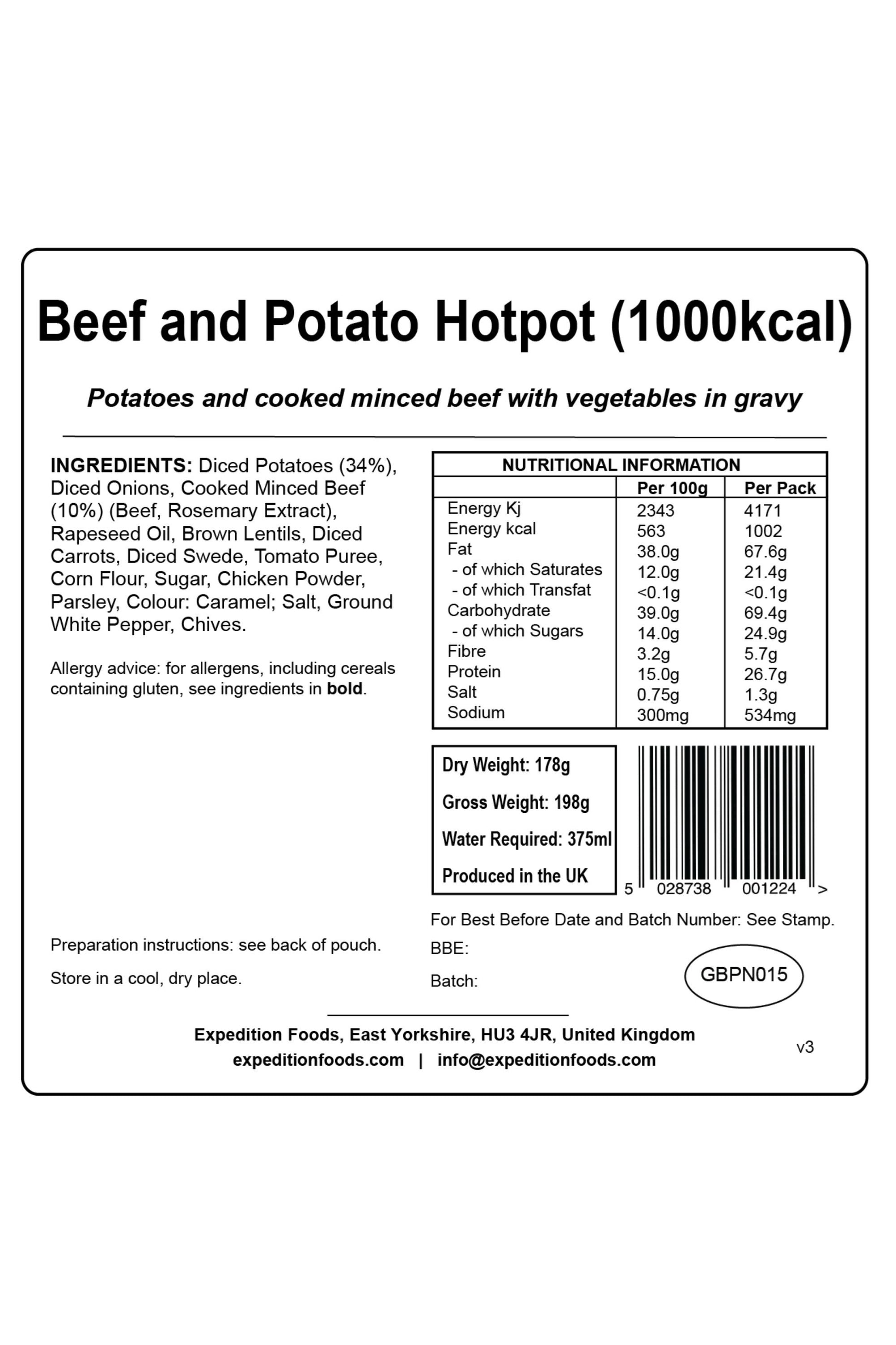  M68E83 Beef And Potato Hotpot Camping Food (1000kcal)