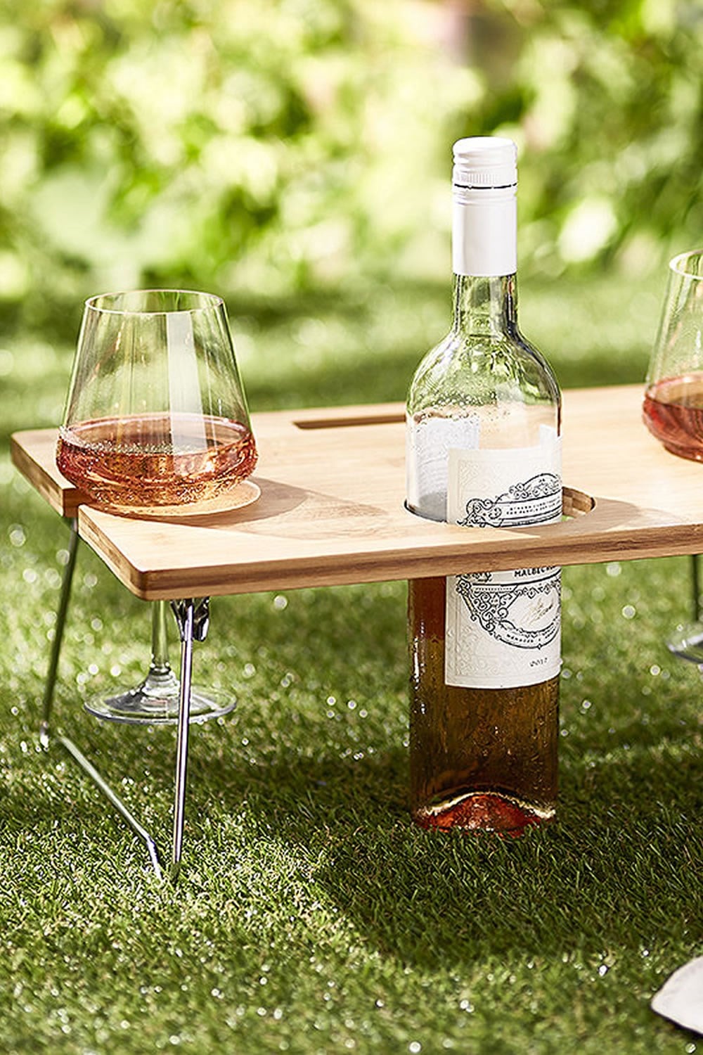  Portable Foldaway Bamboo Wine & Drinks Table