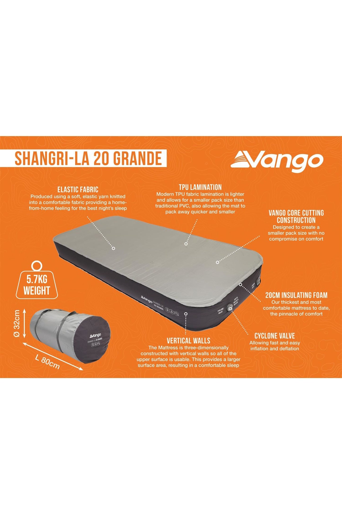 Vango M6C503 Shangri-La II 20 Grande Self-Inflating Mat