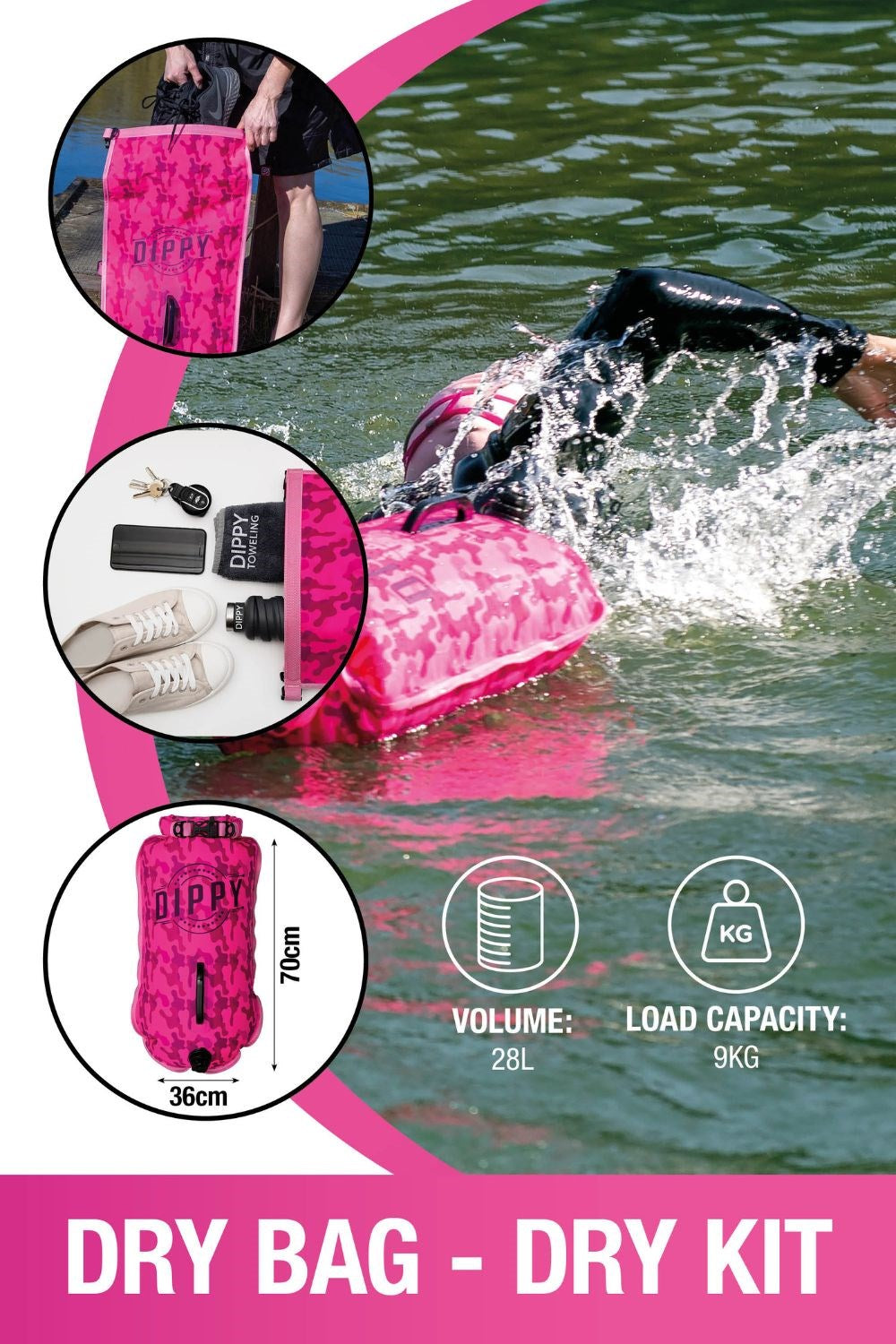  M6F084 28L Swim Buoy Dry Bag