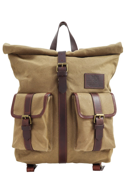  Mens Waxed Canvas Roll Top Rucksack