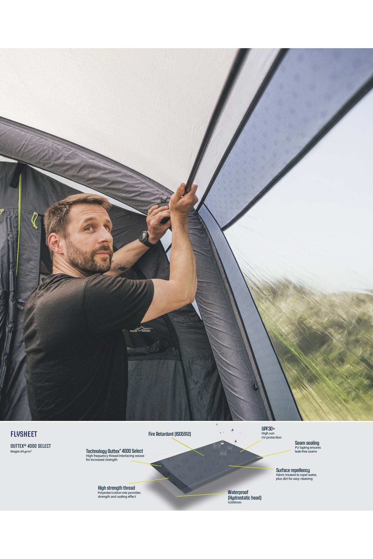Outwell M77681 Michigan 4 Person Air Tent