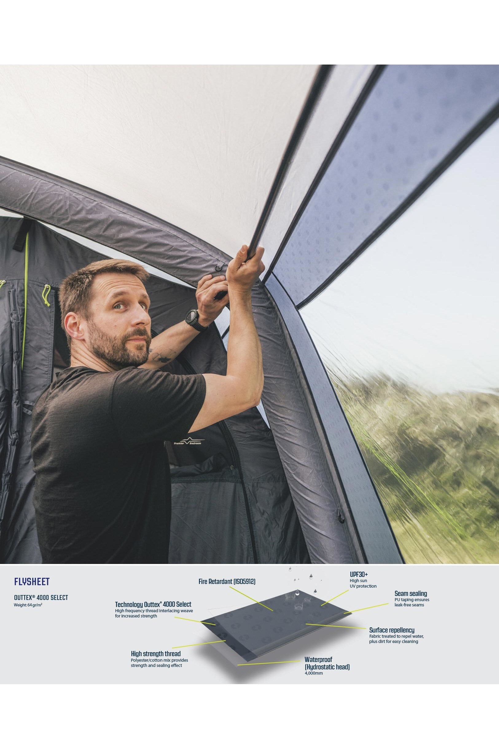 Outwell M77681 Michigan 4 Person Air Tent