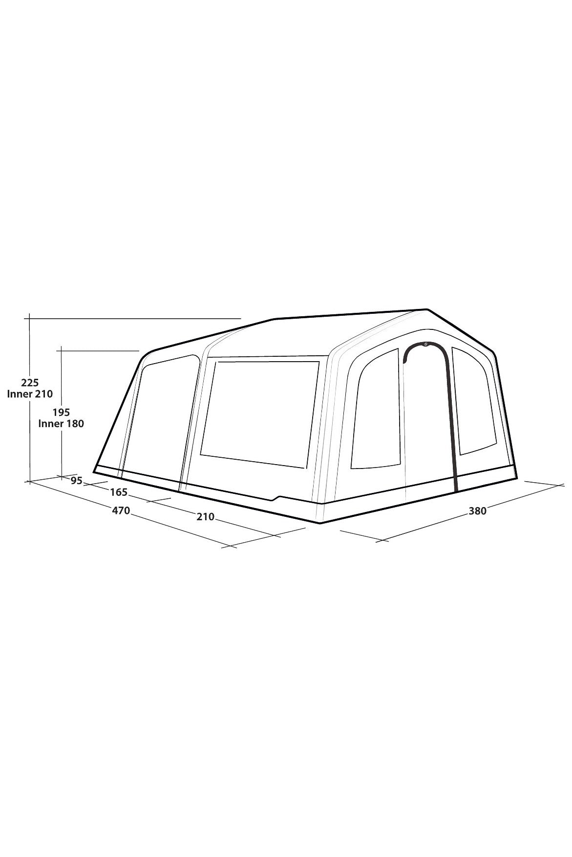Outwell M77681 Michigan 4 Person Air Tent