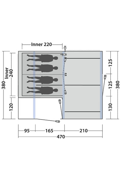 Outwell M77681 Michigan 4 Person Air Tent