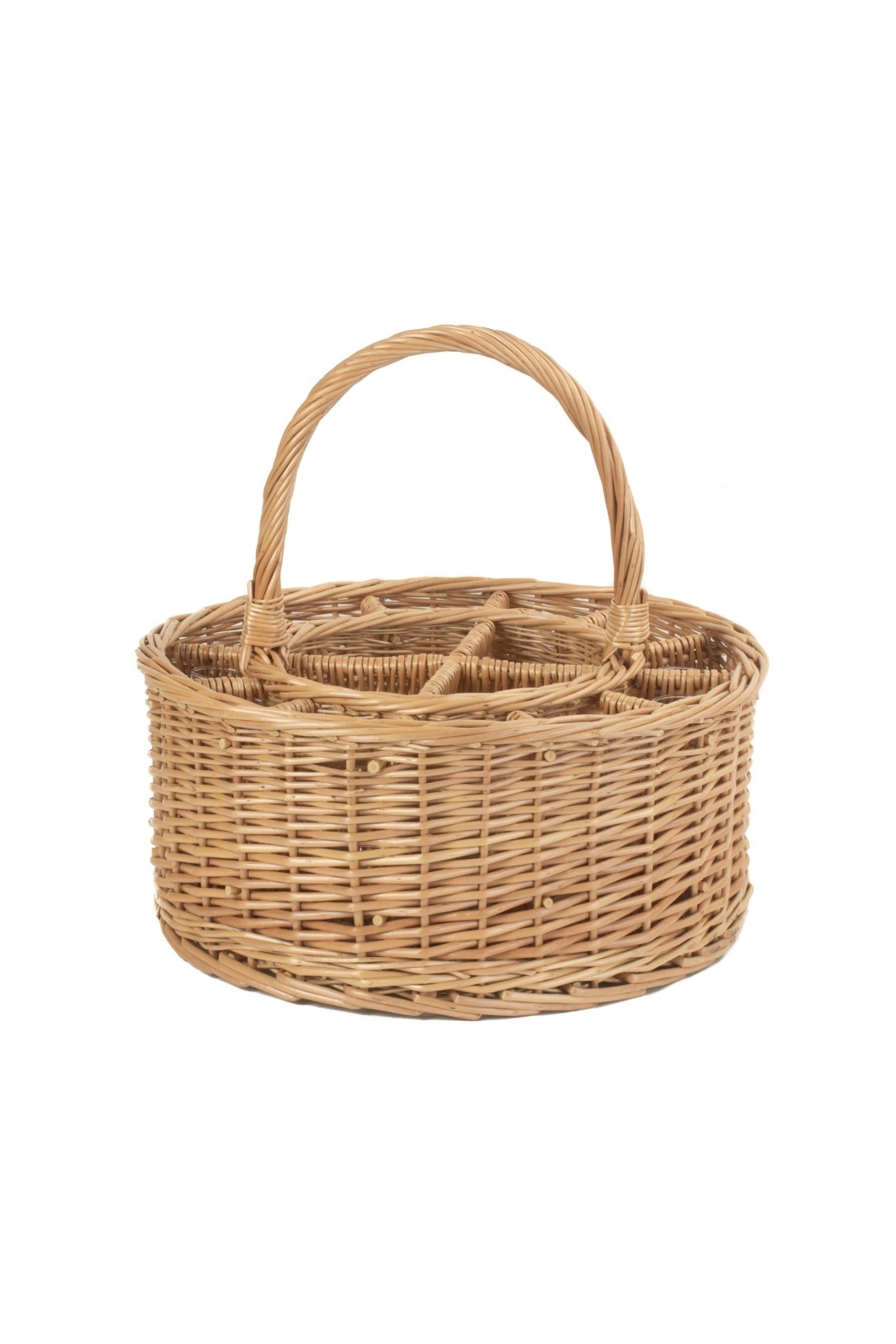  M7B7AD Garden Picnic Basket Complete With 12 Glasses