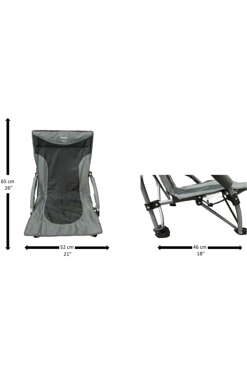  Ocean Low Folding Beach Chair Charcoal