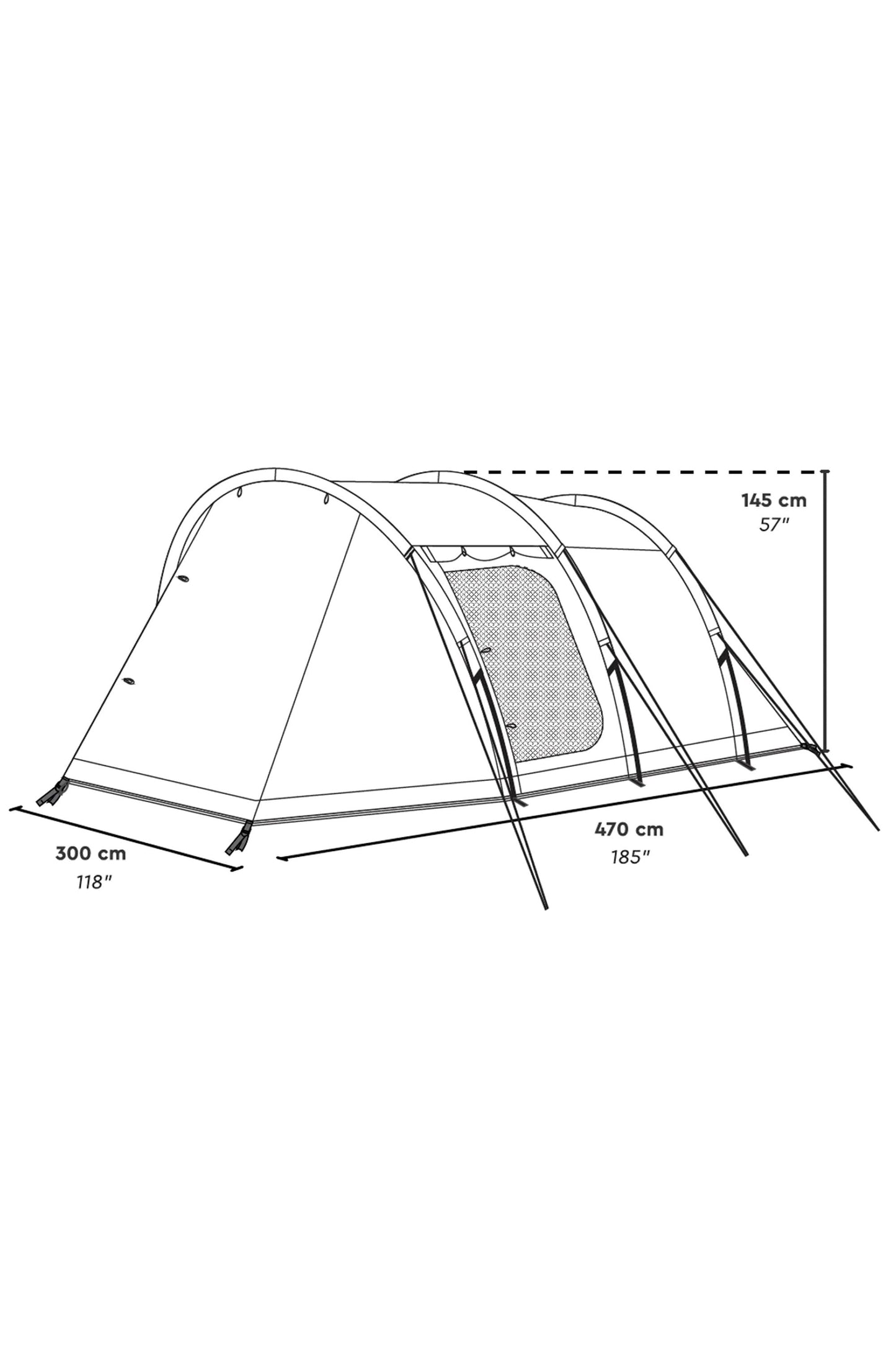  M8DC3B 4 Person Tunnel Tent 100% Recycled Polyester