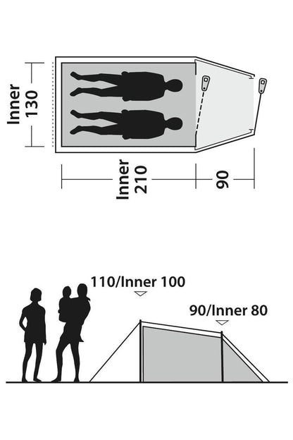 Outwell M91430 Earth 2 Camping Tent (2 Person)