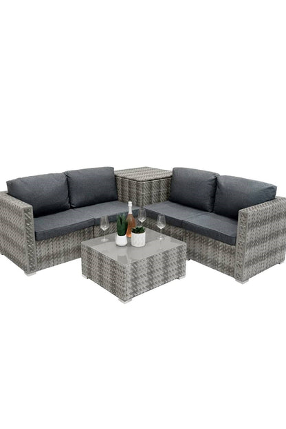  M91B12 Rattan Modular 6 Piece Set & 700L Storage Box