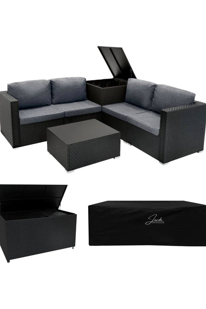  M91B12 Rattan Modular 6 Piece Set & 700L Storage Box