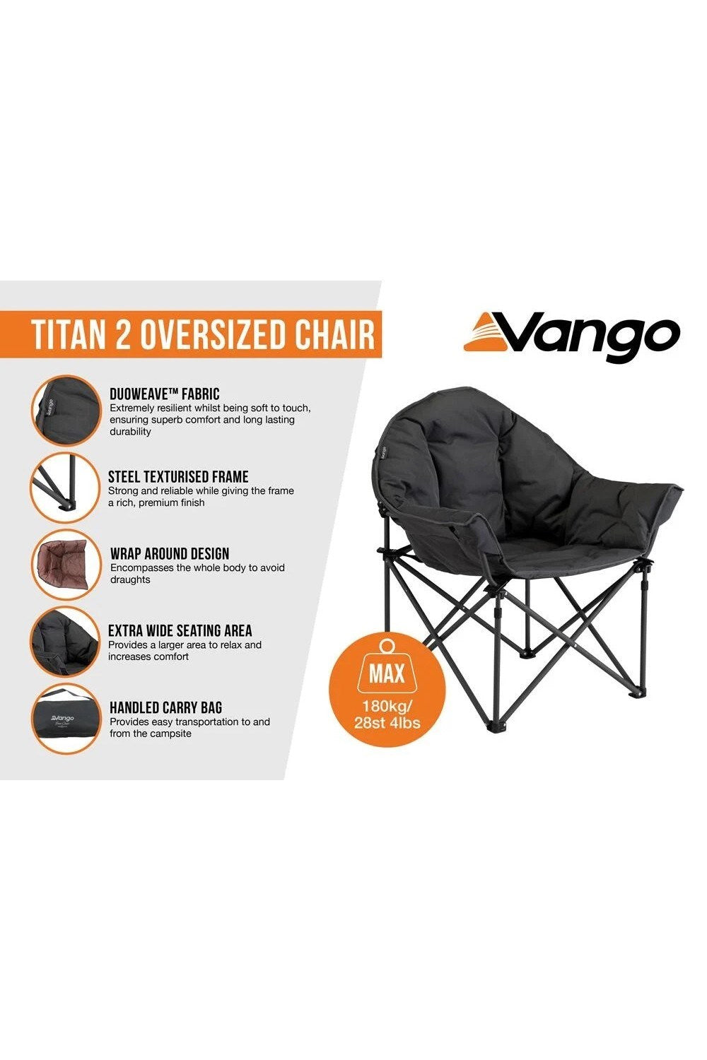 Vango M989BE Titan 2 Oversized Camping Chair