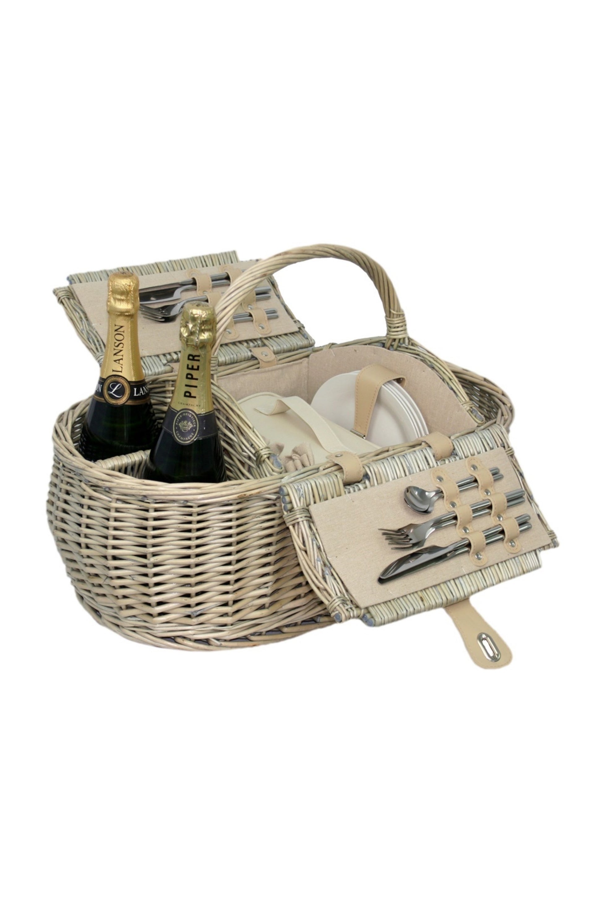  M9C6D5 Wicker 4 Person Boat Picnic Basket