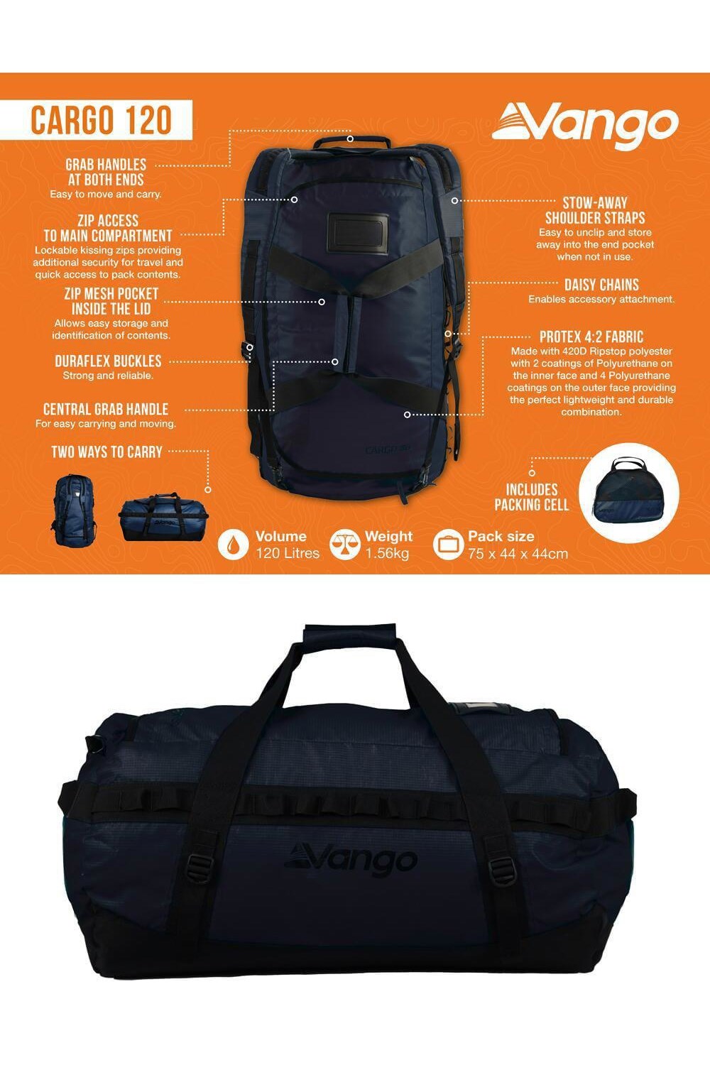 Vango M9CCDD Cargo 120 Carry Bag (120 Litres)