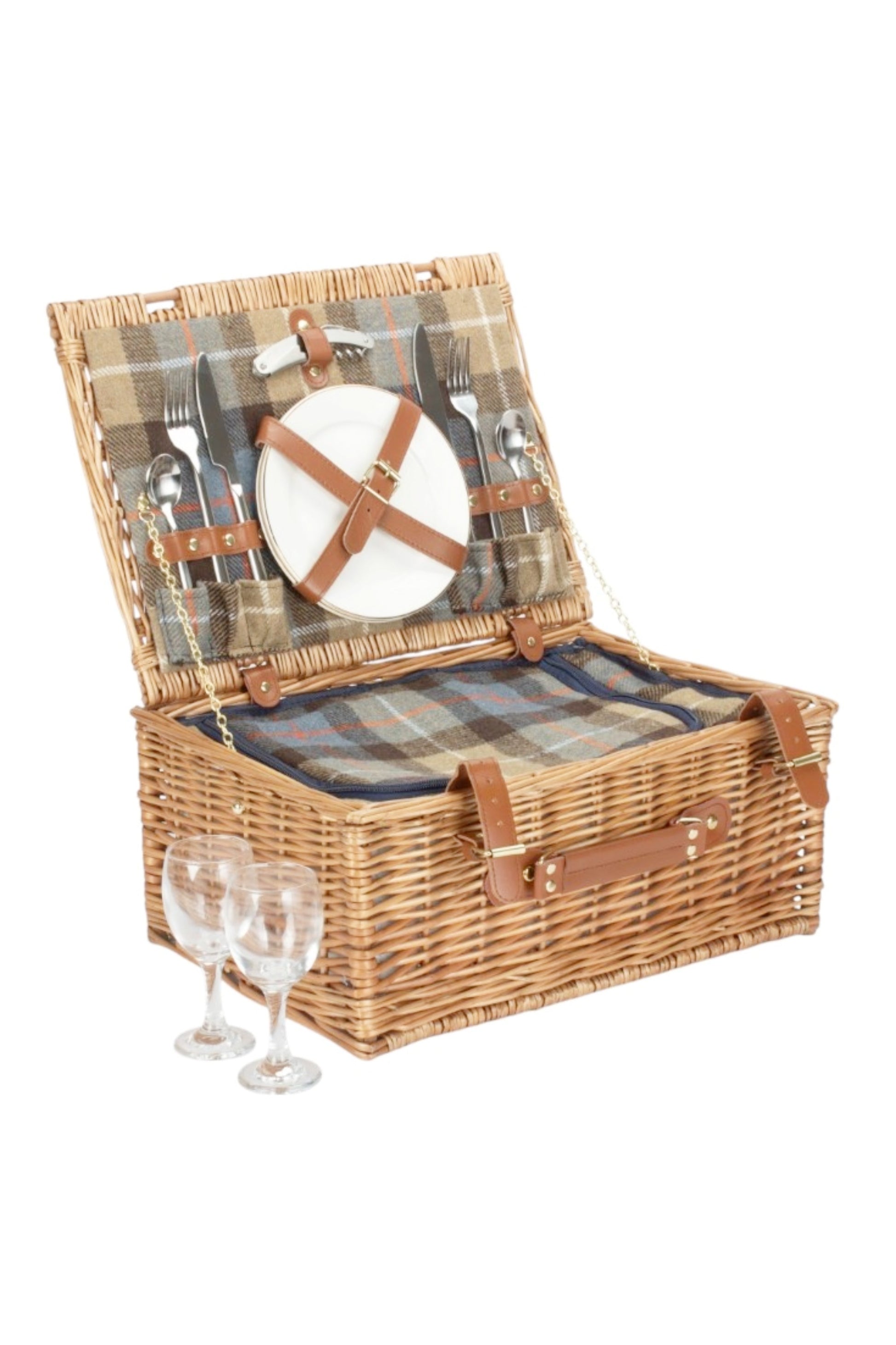  MA38F2 Ravenstor 2 Person Fitted Wicker Picnic Basket