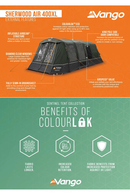 Vango MA7AD6 Sherwood Air 400XL Tent (4 Person)