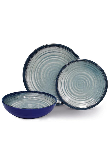  Amalfi 12-Piece Plate & Bowl Melamine Dinner Set