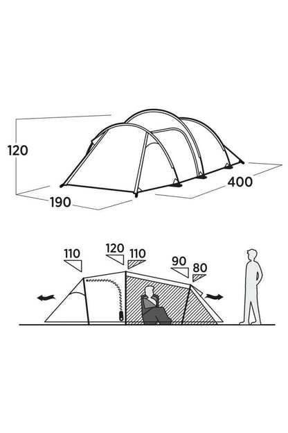 Easy Camp MBB45C Hemsedal 3 Poled Adventure Tunnel Tent (3 Person)