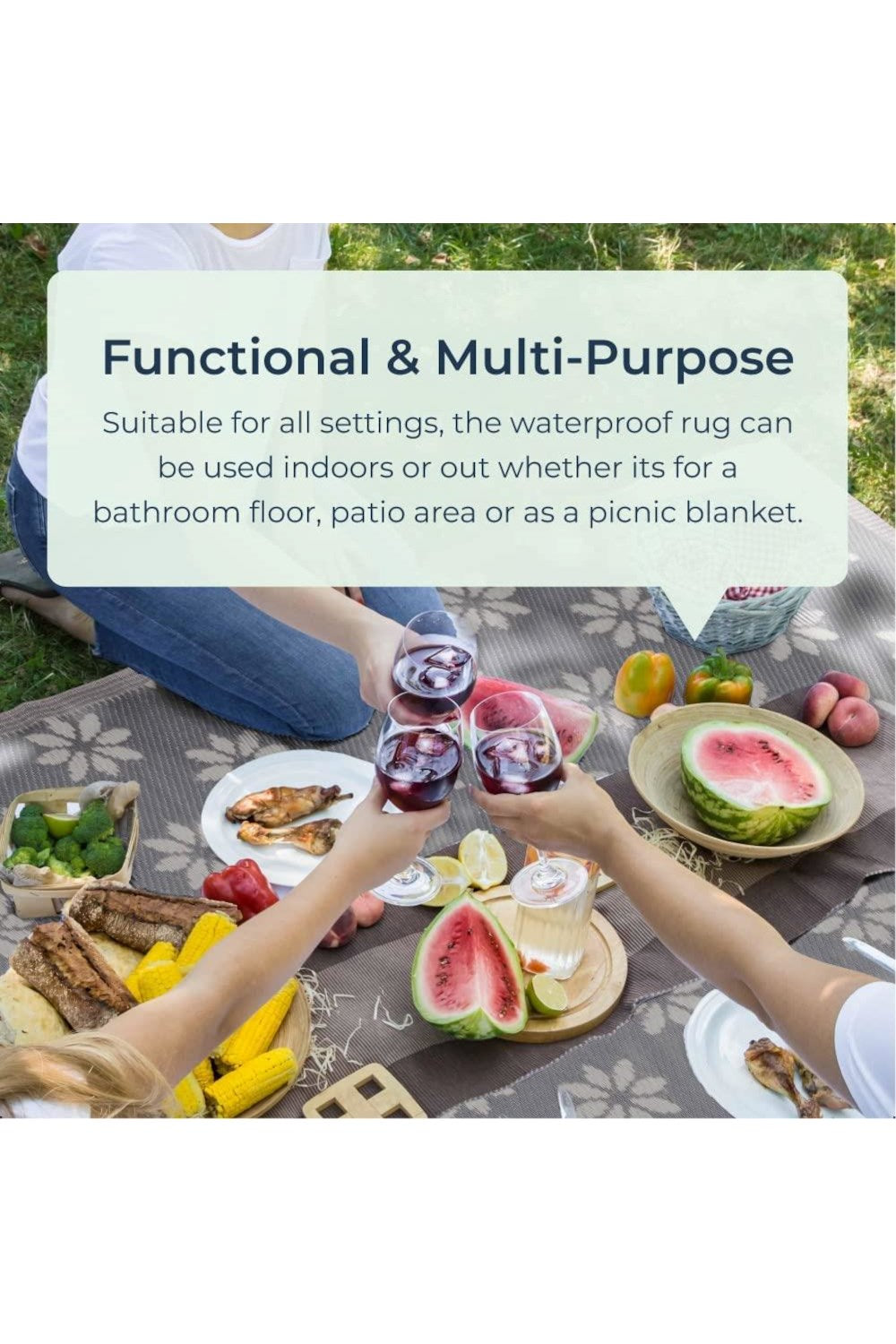  Floral Outdoor Camping Rug 120cm X 180cm