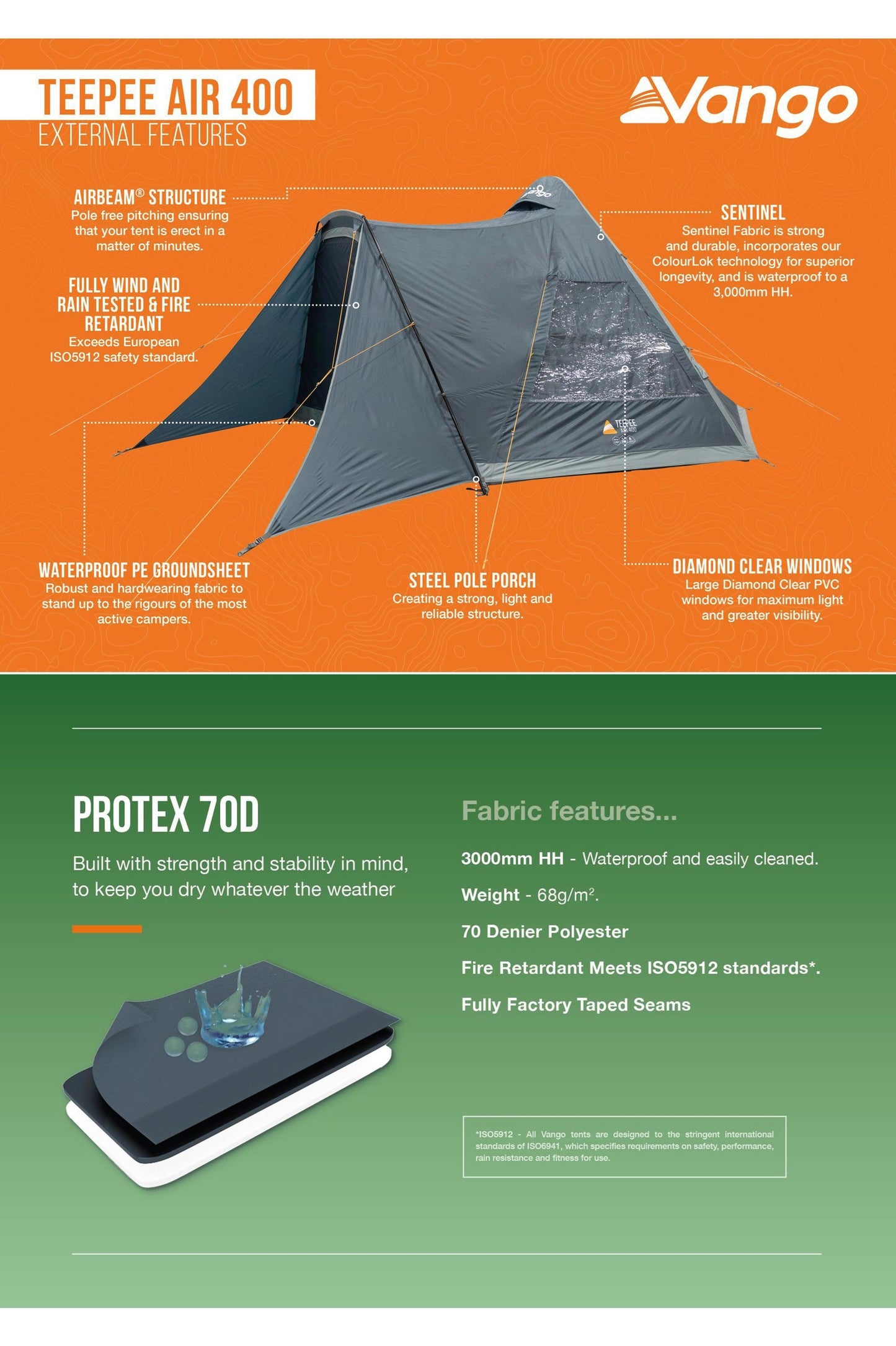 Vango MBD494 Teepee Air 400 Tent (4 Person)