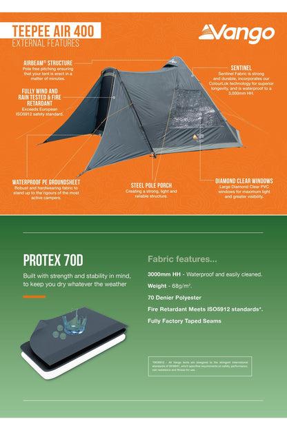 Vango MBD494 Teepee Air 400 Tent (4 Person)