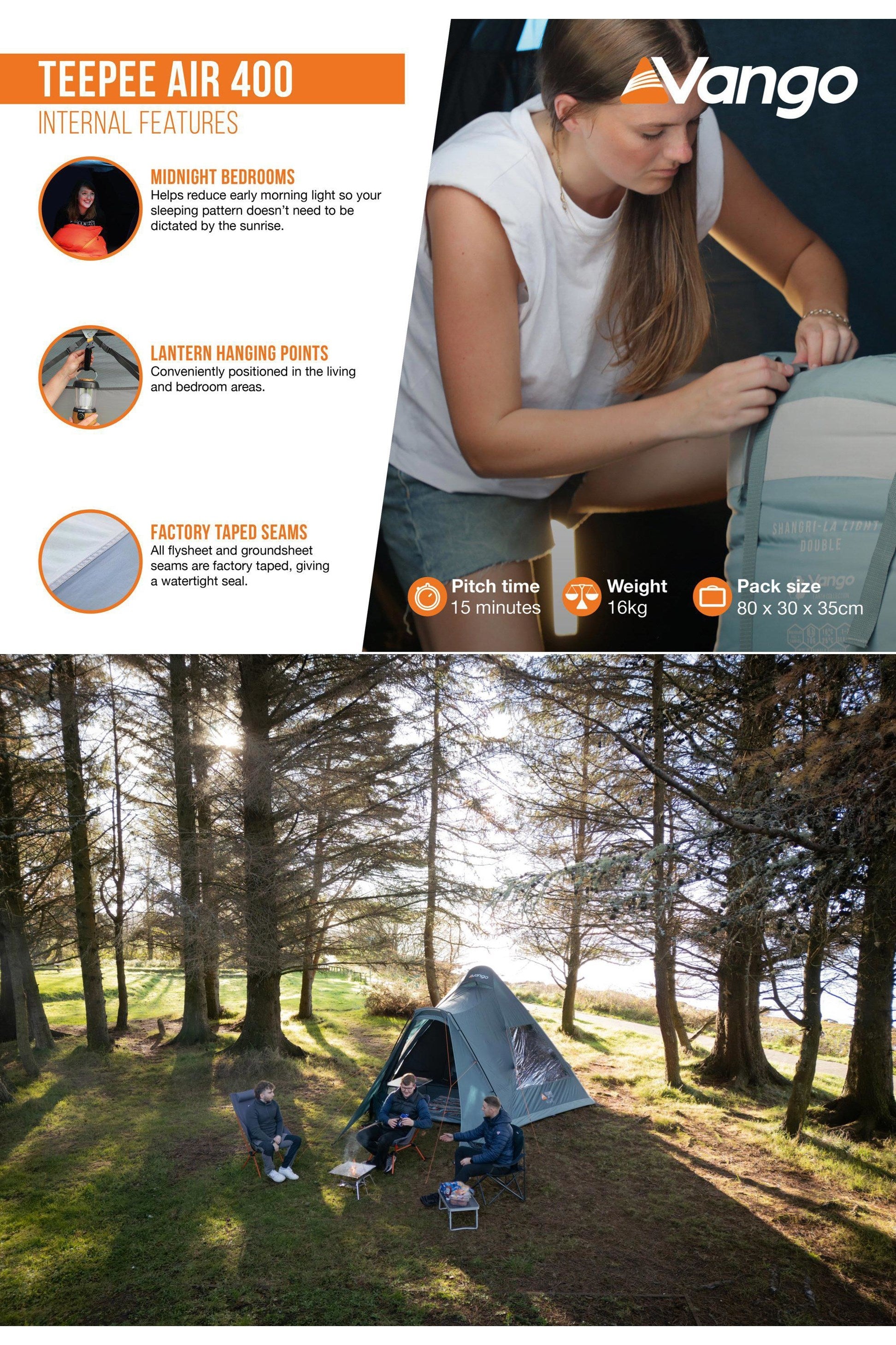 Vango MBD494 Teepee Air 400 Tent (4 Person)