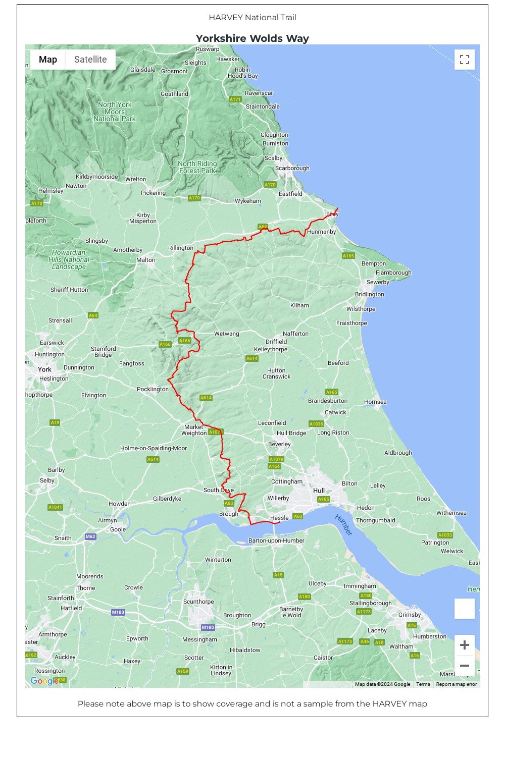  MBE84D Yorkshire Wolds Way Trail Map