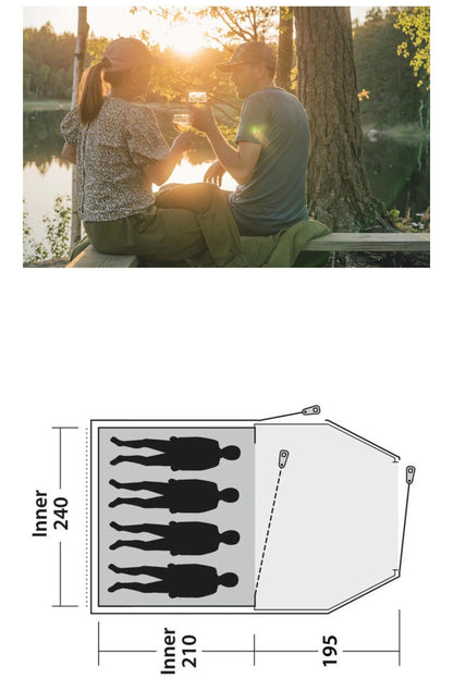 Outwell MBF0CE Earth 4 Plus Tunnel Tent (4 Person)