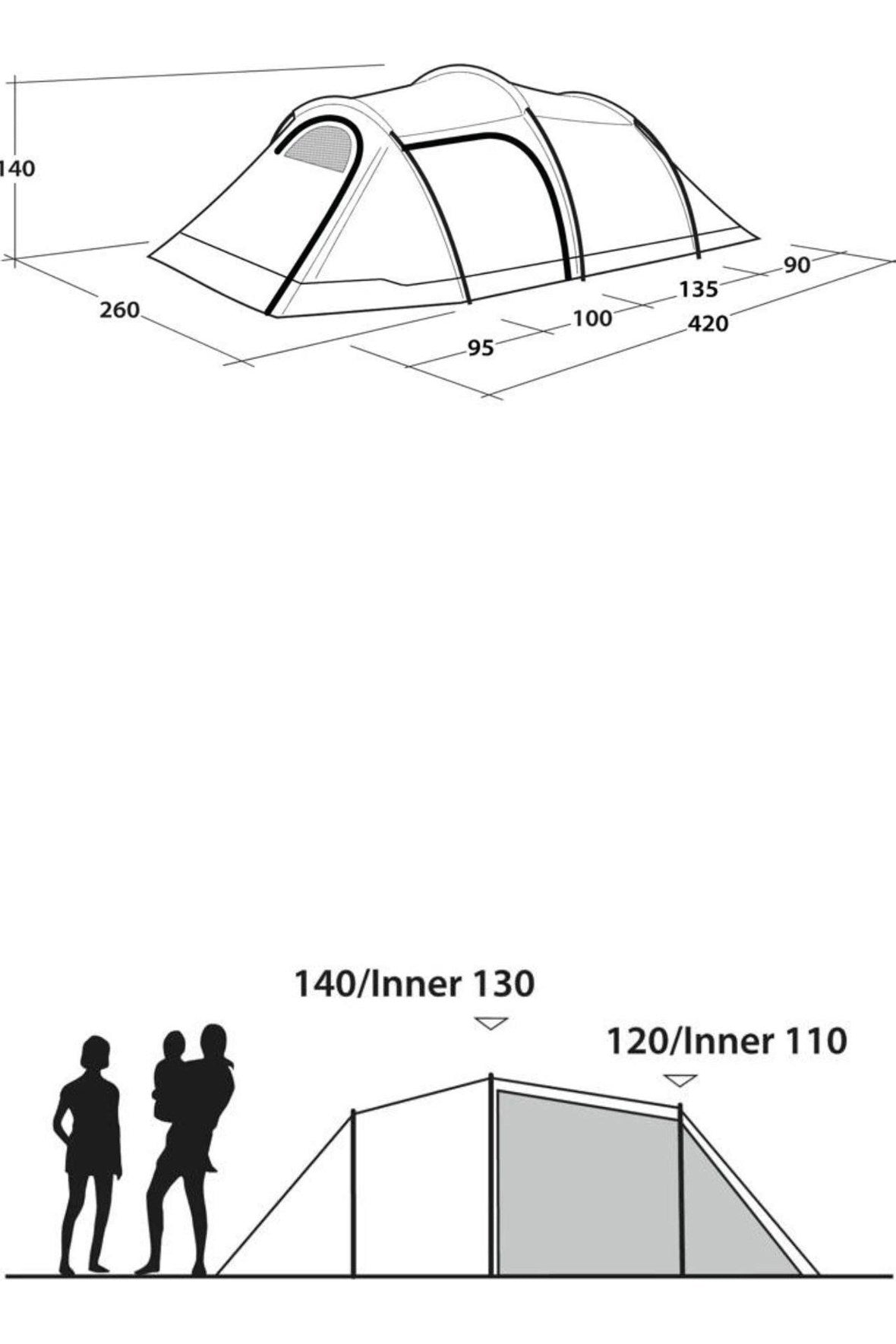 Outwell MBF0CE Earth 4 Plus Tunnel Tent (4 Person)