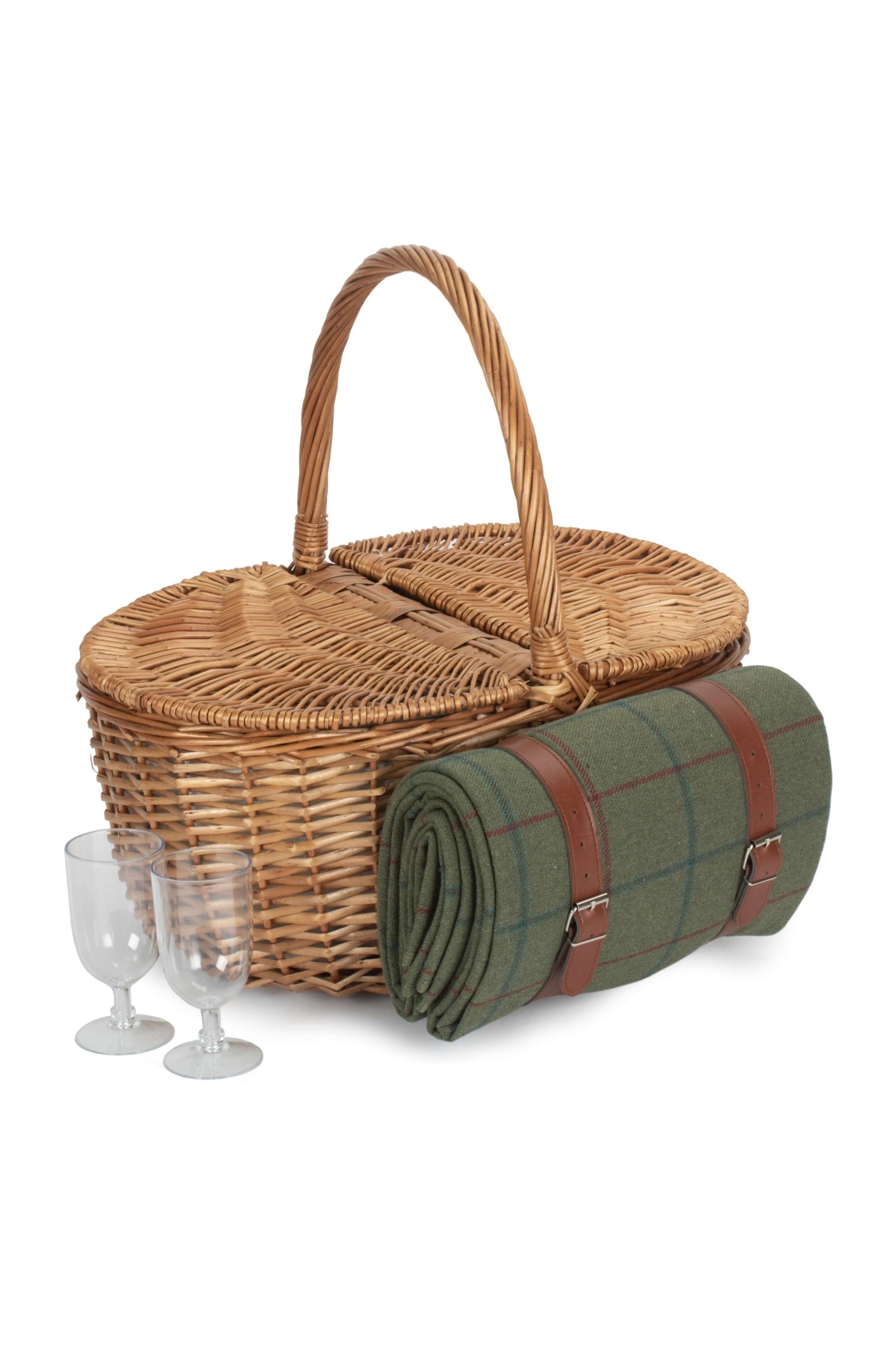  MBF17F Oval Double Steamed 2 Person Fitted Picnic Basket