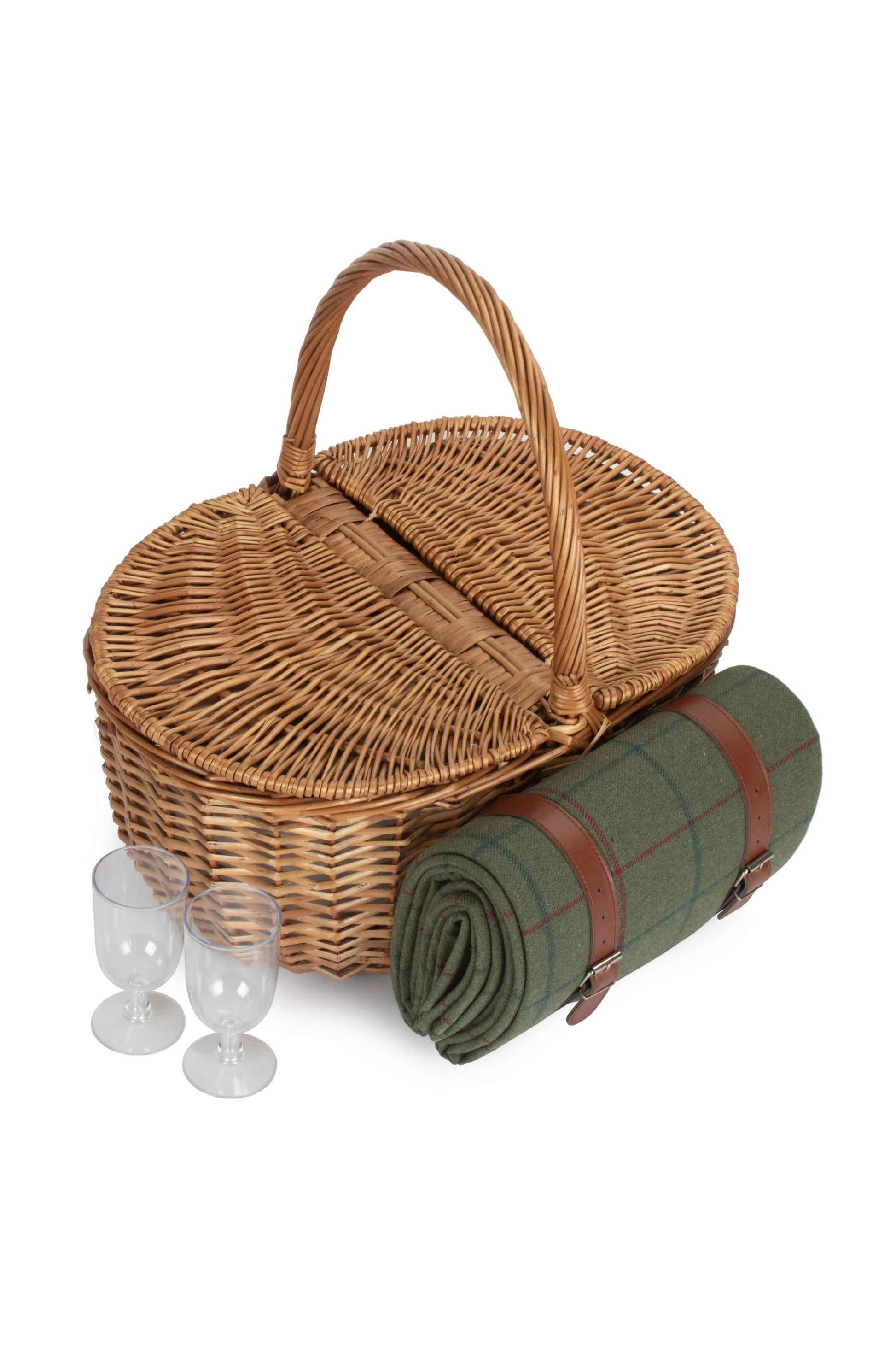  MBF17F Oval Double Steamed 2 Person Fitted Picnic Basket