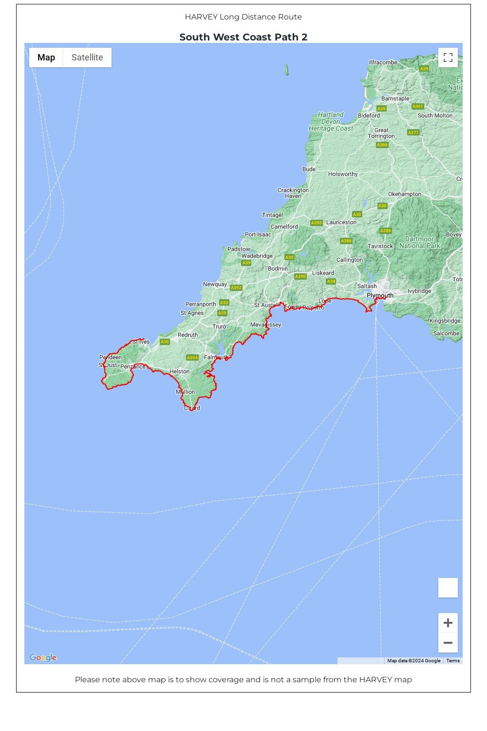  MBF25C South West Coast Path 2 Trail Map