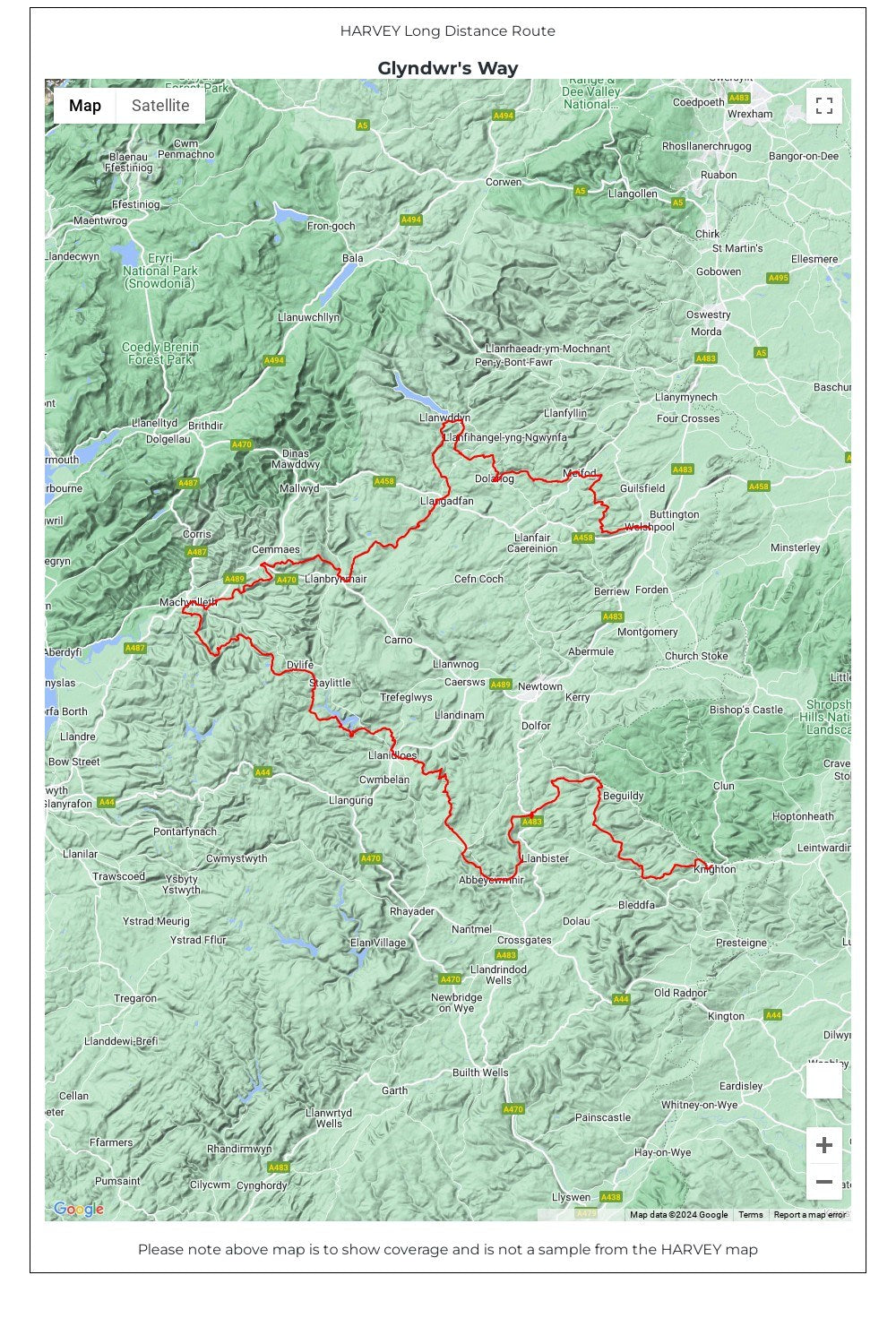  MC2044 Glyndwr's Way Trail Map