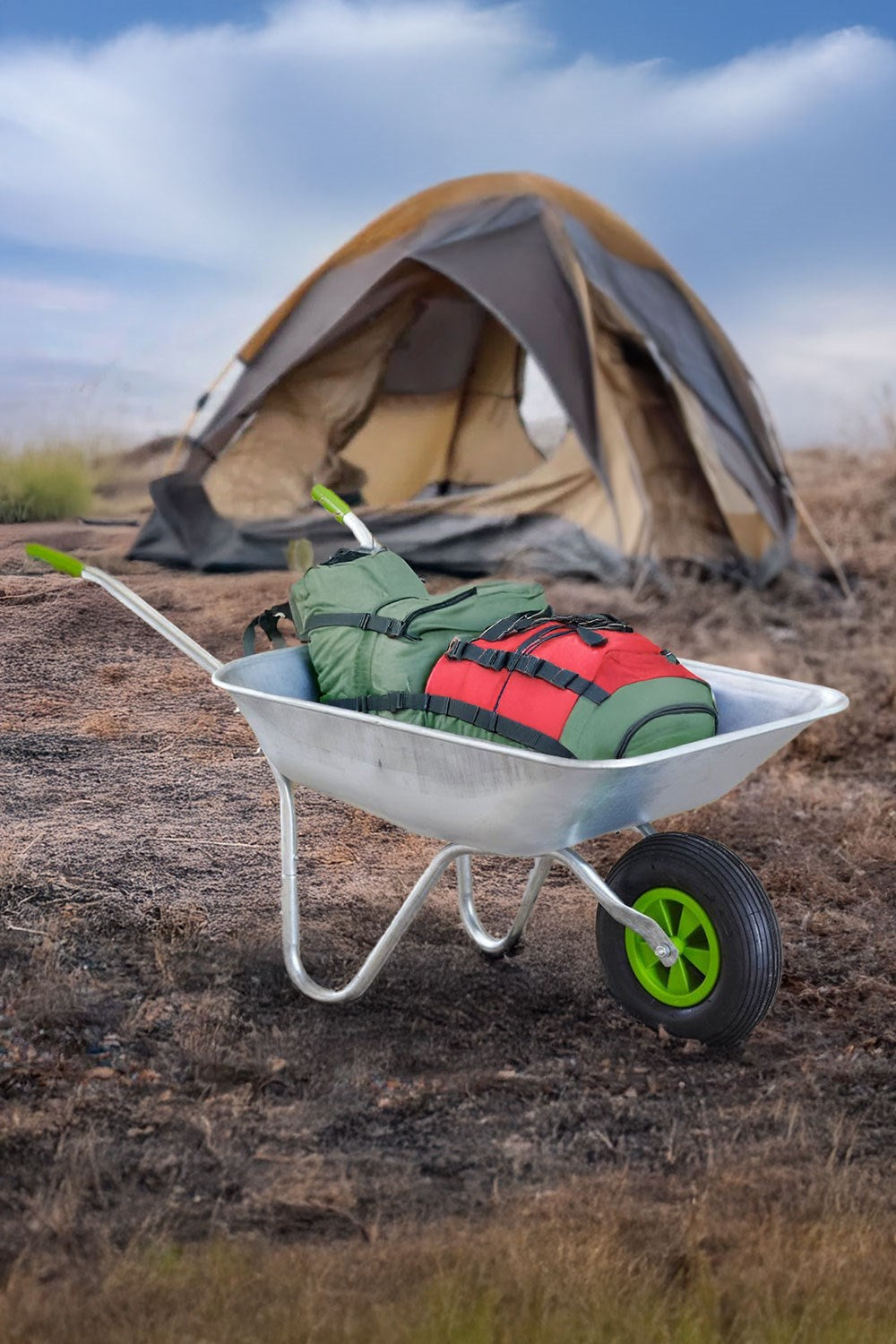  MC27AC 65L Wheelbarrow With Galvanised Pneumatic Tyre