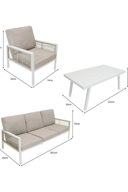  MC437B Aluminium 4 Piece Sofa Set