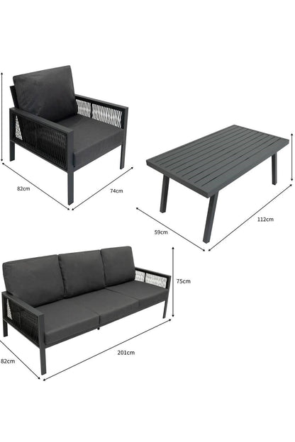  MC437B Aluminium 4 Piece Sofa Set