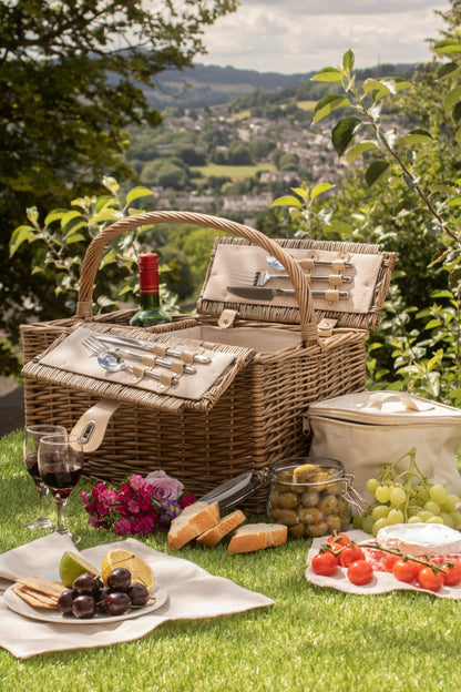  MC4A11 Wicker Double Lidded 4 Person Picnic Basket